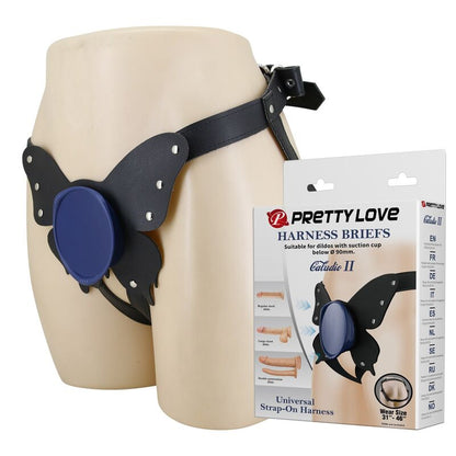 Pretty Love — Slip harnais universel à bretelles noires et bleues — vue officielle 1
