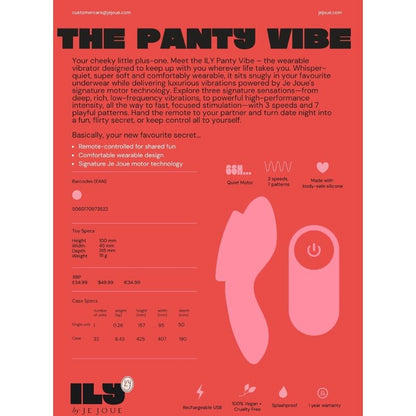 Je Joue ILY Panty Vibe — Vibrateur intime télécommandé — vue officielle 15