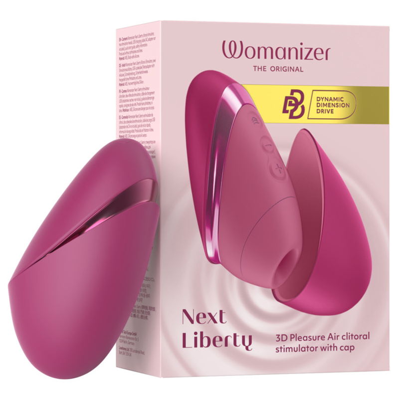Womanizer Next Liberty rose vif avec son capuchon magnétique