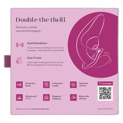 Womanizer Blend – Vibromasseur rabbit Pleasure Air – Fuchsia – vue produit 22