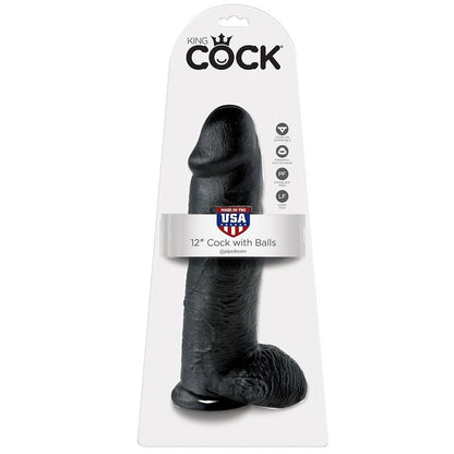 King Cock — Gode noir avec boules 30,48 cm — vue officielle 5