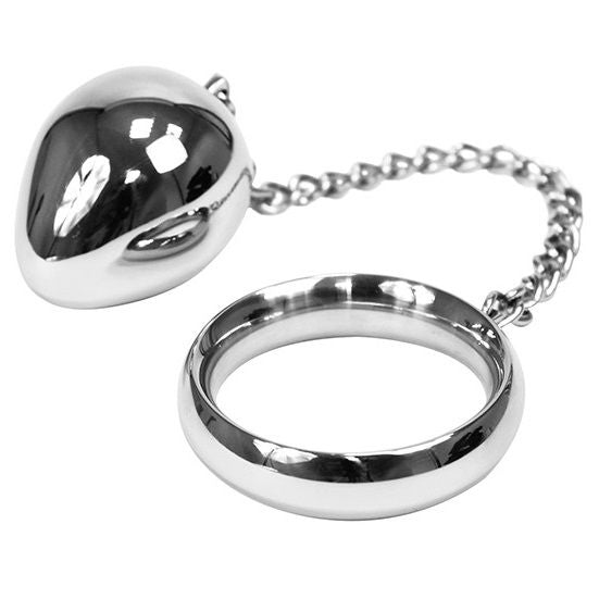 Metal Hard – Anneau pénien 45mm + chaîne avec bille métallique – vue produit 2