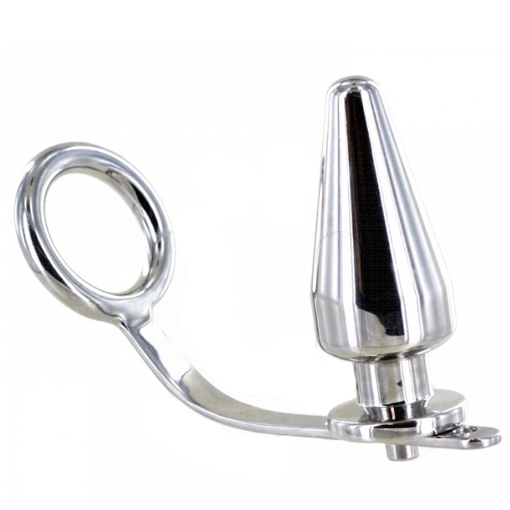 Metal Hard – Anneau en acier avec plug anal 45 x 50mm – vue produit 1