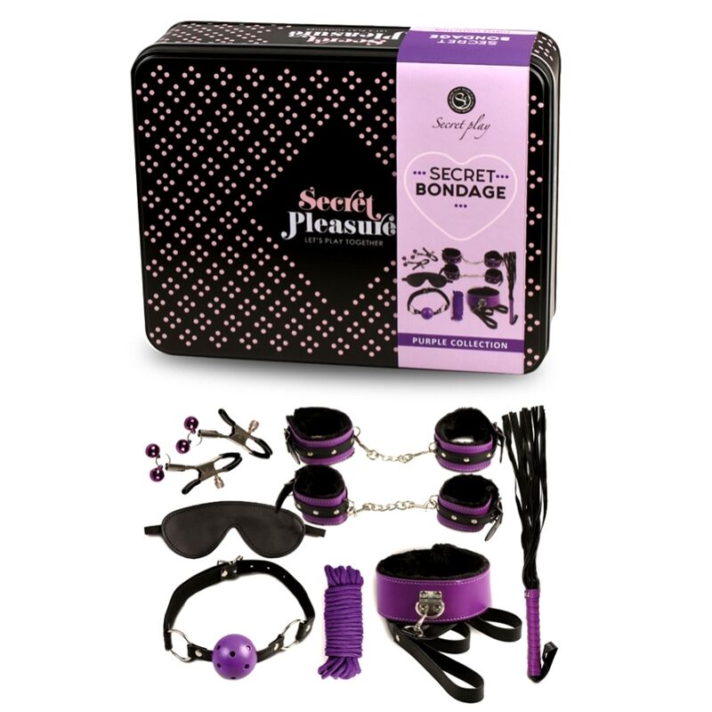 Secretplay — BDSM set 8pcs purble / noir. — vue officielle 2