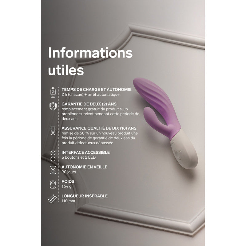 LELO INA Twist – Vibromasseur rabbit point G connecté, nervures sensorielles – photo 7