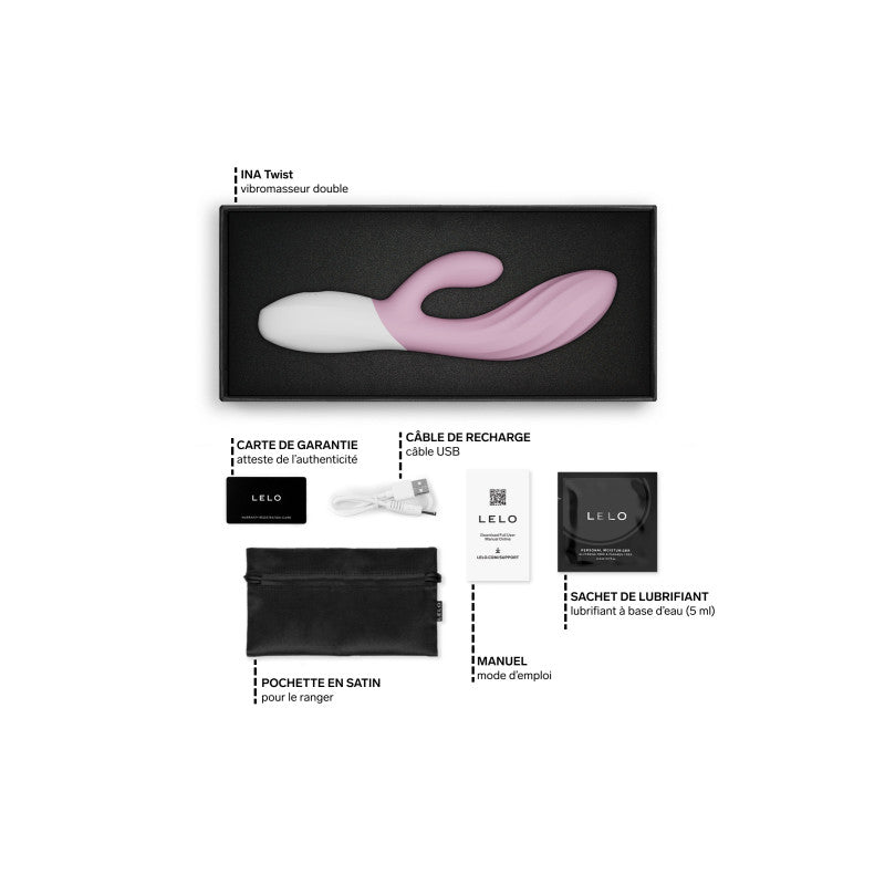 LELO INA Twist – Vibromasseur rabbit point G connecté, nervures sensorielles – photo 4