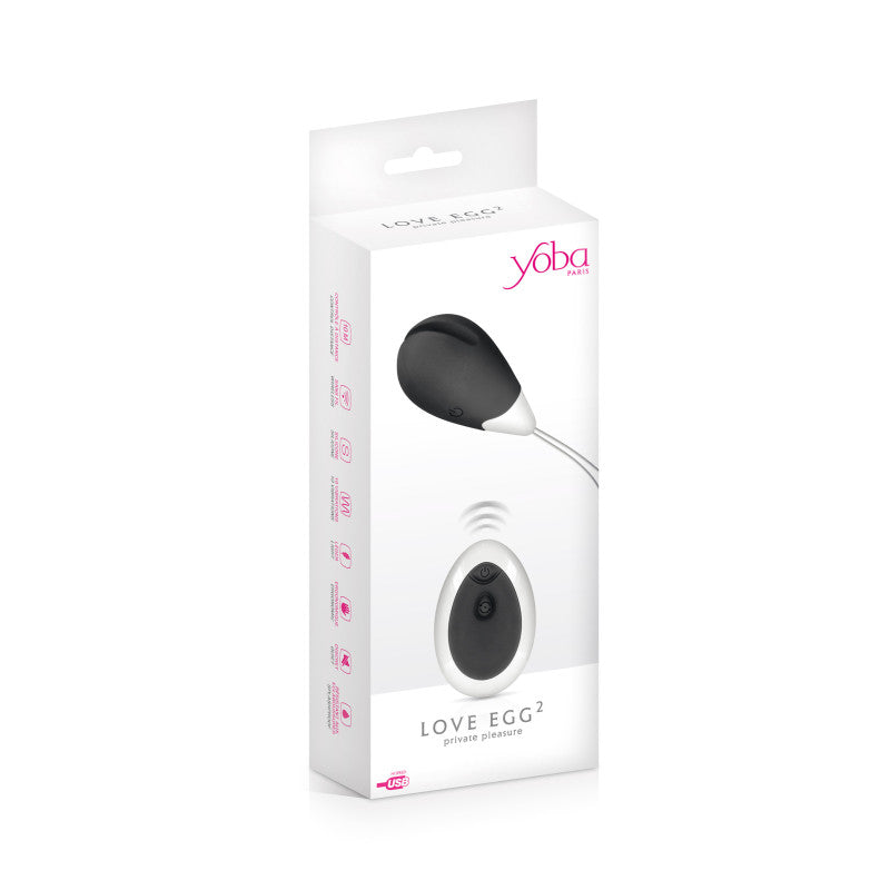Yoba Love Egg 2 – Œuf vibrant télécommandé noir, 10 vitesses – photo 2