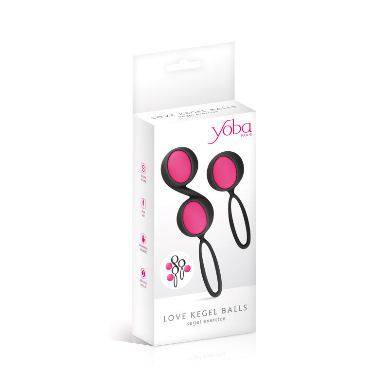 Yoba Love Kegel Balls – Set de boules de geisha à billes interchangeables, noir et rose – photo 2