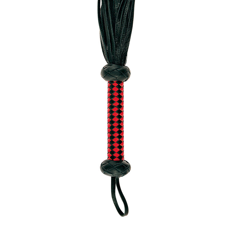 Leather SM – Martinet en cuir noir et rouge, 37 lanières – photo 2