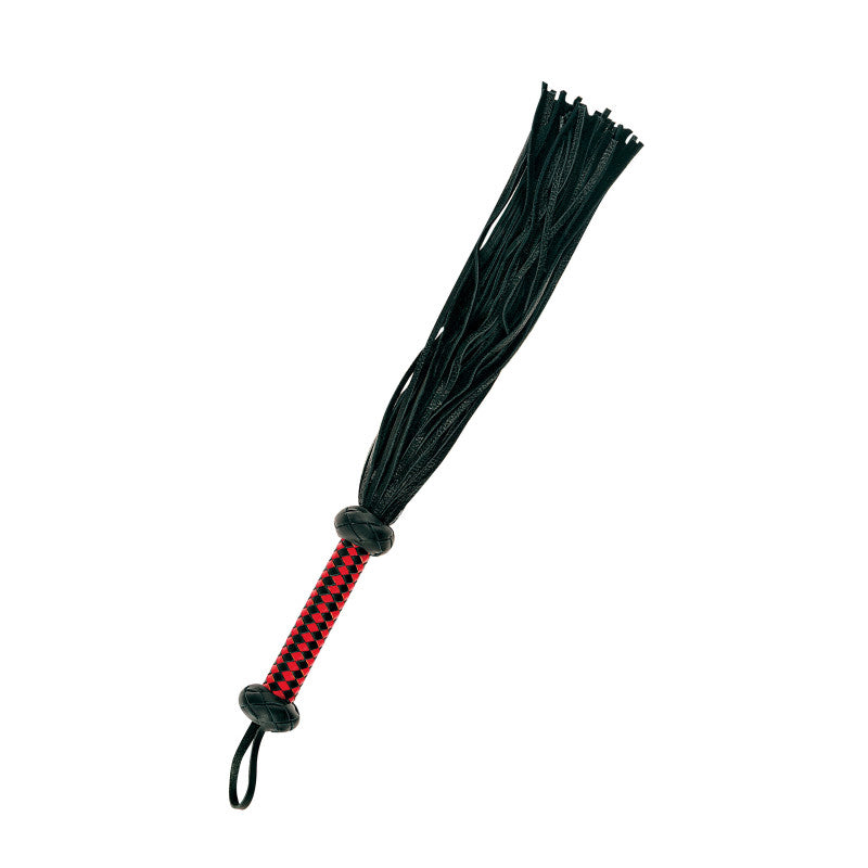 Leather SM – Martinet en cuir noir et rouge, 37 lanières – photo 1