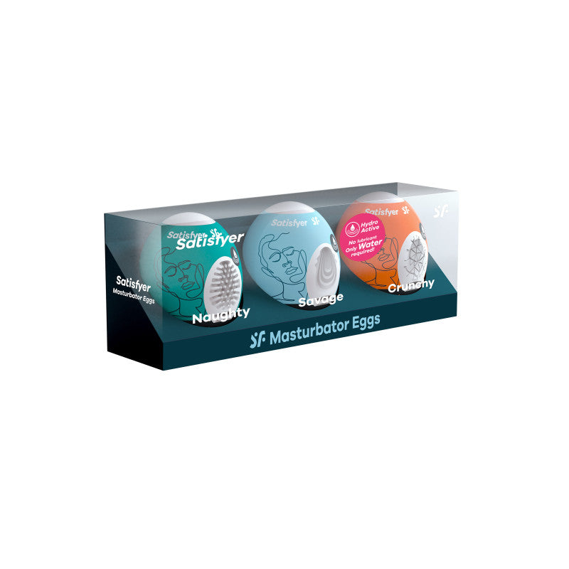 Satisfyer Egg Panache 2 – Lot de 3 œufs masturbateurs Crunchy, Naughty, Savage – photo 1