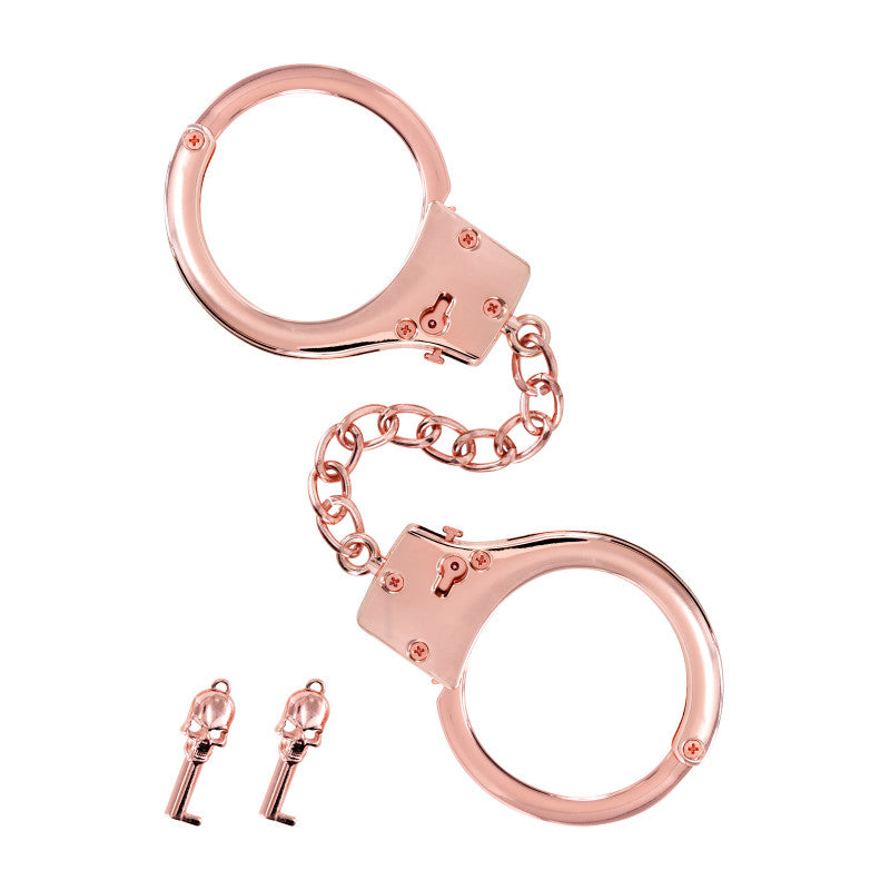 Fetish Premium – Menottes de poignets en métal or rose, réglables – photo 1