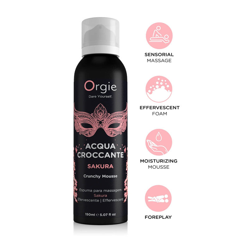 Orgie Acqua Croccante – Mousse de massage crépitante, parfum sakura, 150 ml – photo 2