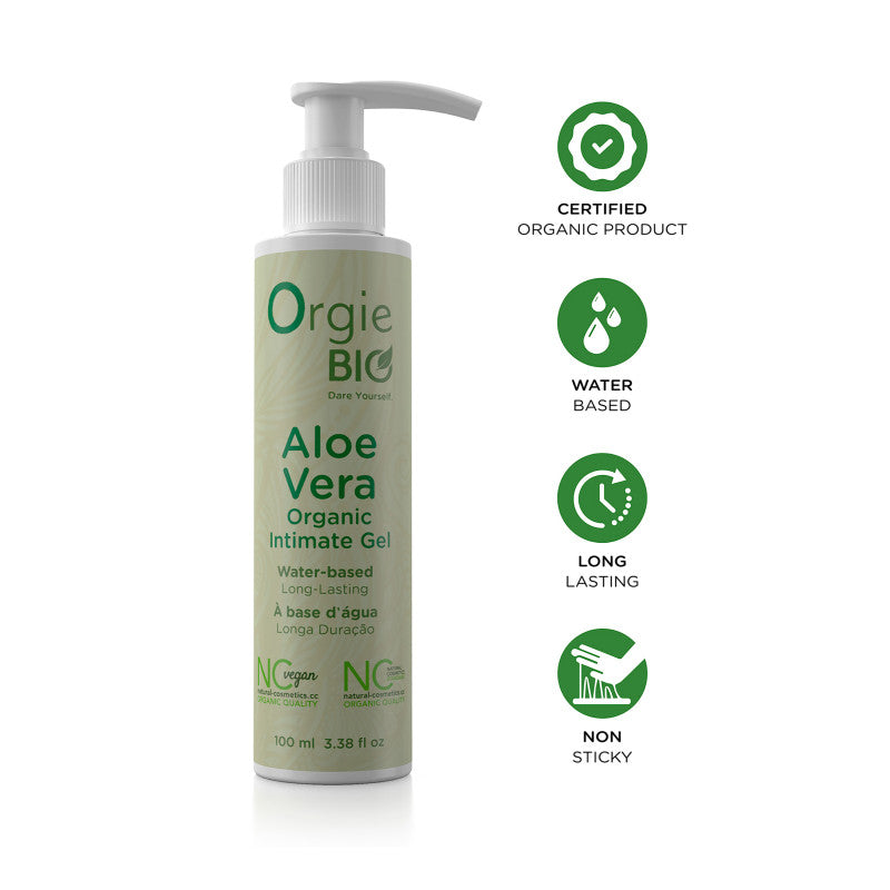 Orgie Bio – Lubrifiant intime bio à base d’eau et d’aloe vera, vegan, 100 ml – photo 2