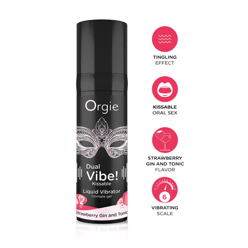 Orgie Dual Vibe! – Gel vibrant à embrasser fraise gin tonic, intensité 6/10 – photo 2