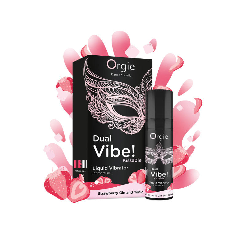 Orgie Dual Vibe! – Gel vibrant à embrasser fraise gin tonic, intensité 6/10 – photo 1