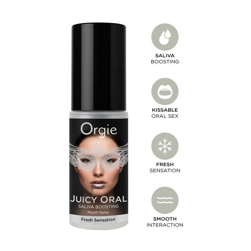 Orgie Juicy Oral – Spray buccal fraîcheur menthe, favorise la salivation, 15 ml – photo 2