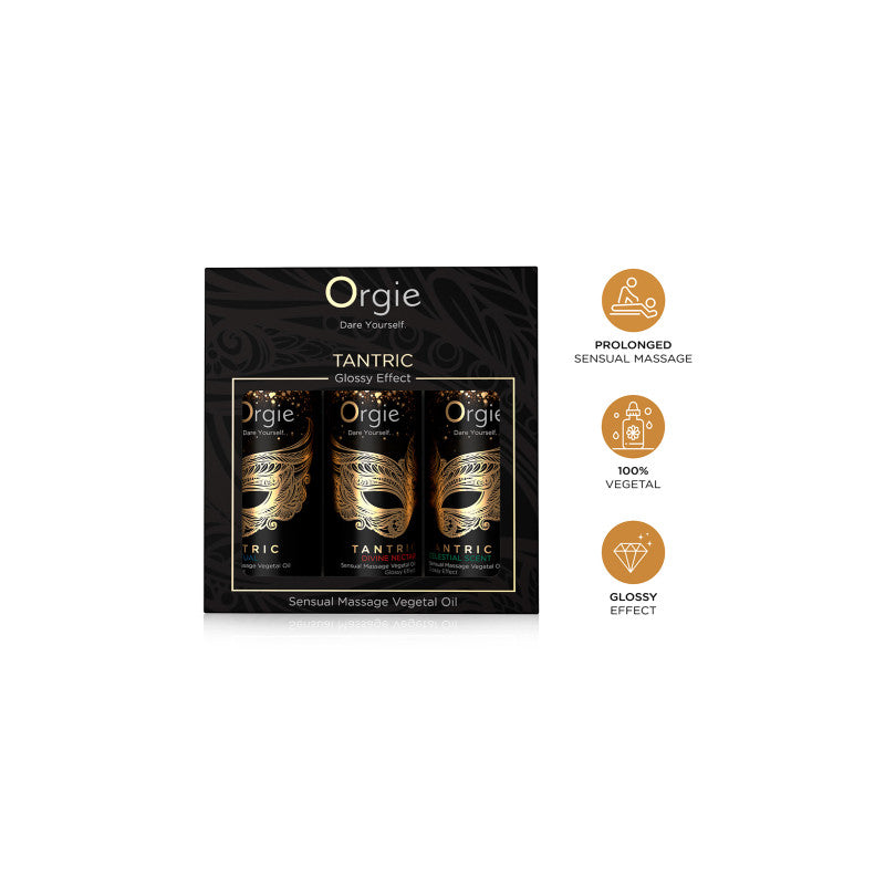 Orgie Tantric – Coffret de 3 huiles de massage végétales, effet glossy – photo 3