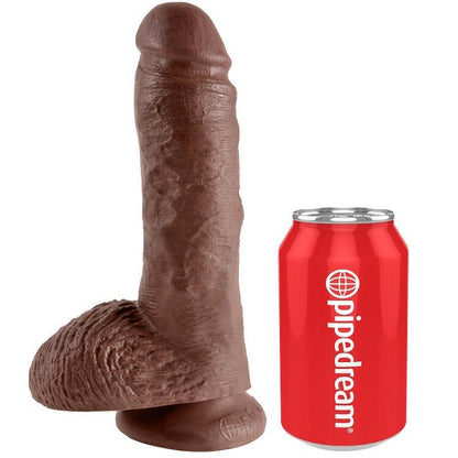 King Cock — 8 pouces marron avec boules 20,3 cm — image 1