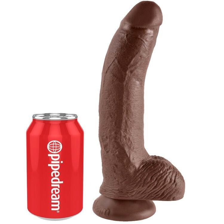 King Cock — 9 pouces marron avec boules 22,9 cm — image 1