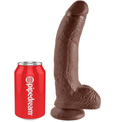 King Cock — 9 pouces marron avec boules 22,9 cm — image 1