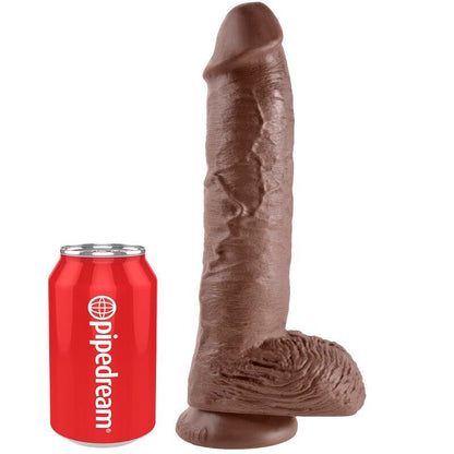 King Cock — 10 pouces marron avec boules 25,4 cm — image 1