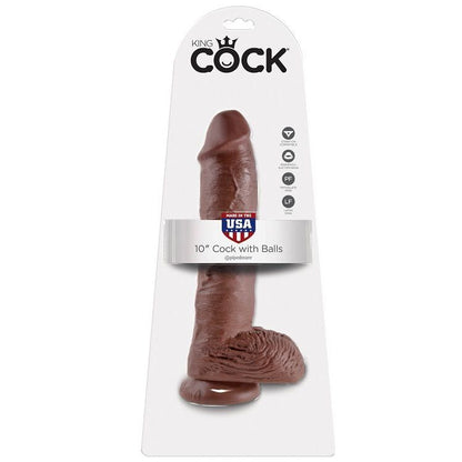 King Cock — 10 pouces marron avec boules 25,4 cm — image 2