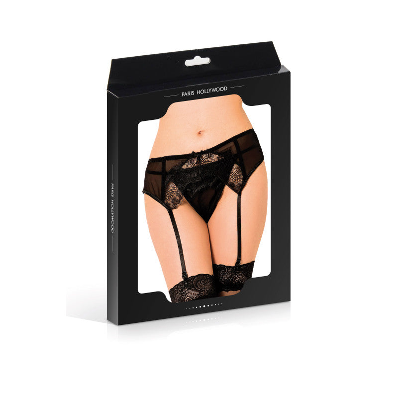 Paris Hollywood P5123 – Porte-jarretelles maille et dentelle, string assorti – photo 4