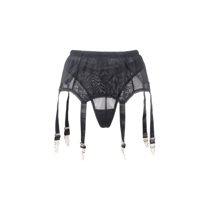 Paris Hollywood – Porte-jarretelles 6 clips et string assorti, dentelle – photo 7