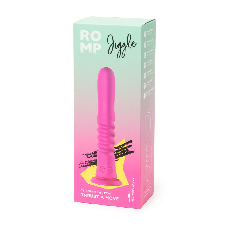 Romp Jiggle – Gode ventouse vibrant à poussées, en silicone – photo 2