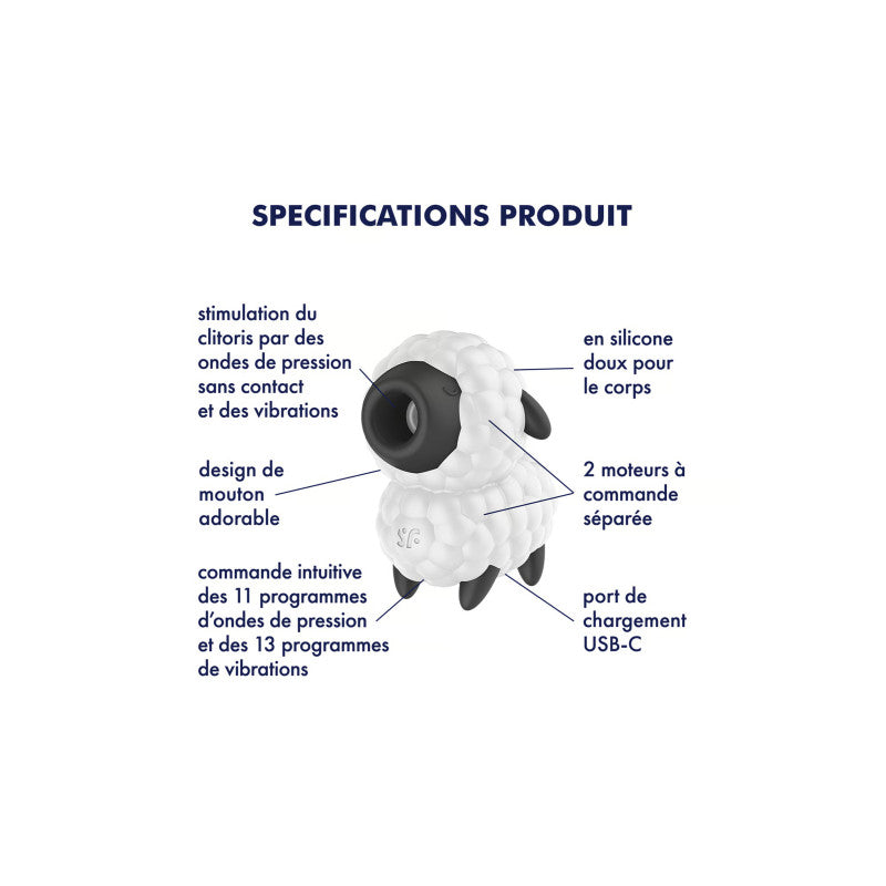 Satisfyer Dreamy Sheep – Stimulateur clitoridien sans contact en forme de mouton – photo 5