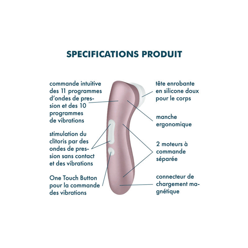 Satisfyer Pro 2+ – Stimulateur clitoridien sans contact à ondes de pression et vibrations – photo 3