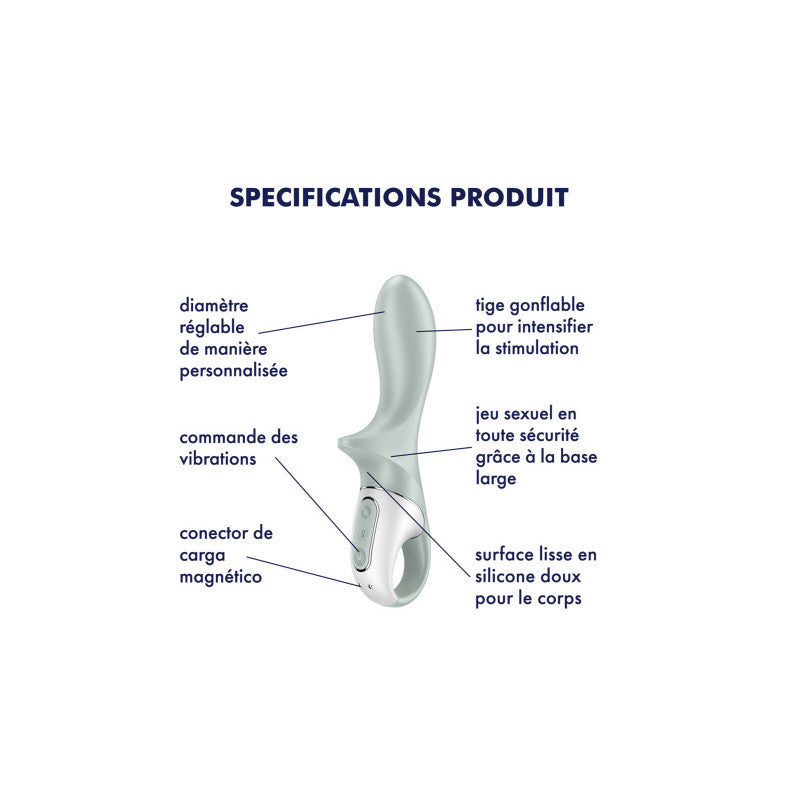 Satisfyer Air Pump Booty 3 – Plug anal vibrant et gonflable en silicone – photo 4