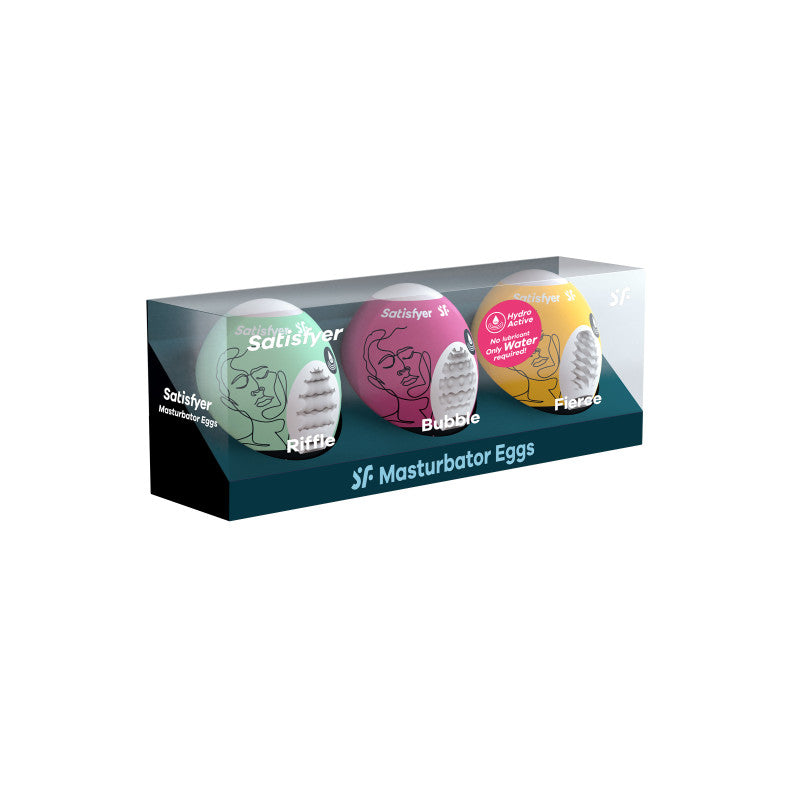 Satisfyer Egg Panache 1 – Lot de 3 œufs masturbateurs Riffle, Bubble, Fierce – photo 1