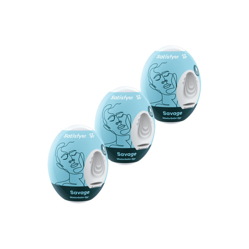 Satisfyer Egg Savage – Lot de 3 œufs masturbateurs texturés – photo 2