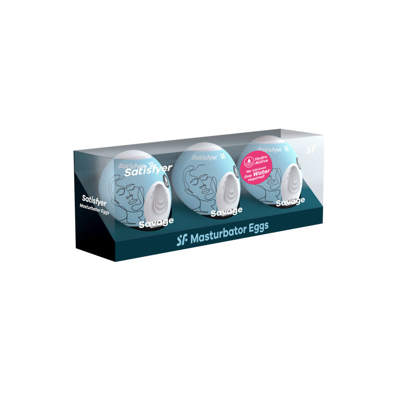 Satisfyer Egg Savage – Lot de 3 œufs masturbateurs texturés – photo 1