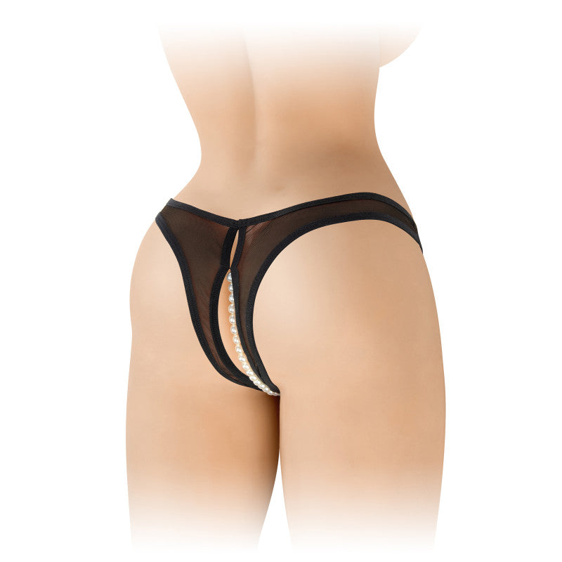 Fashion Secret Sophie – String ouvert en fine résille, perles nacrées – photo 2