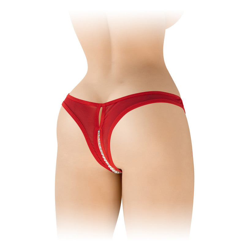 Fashion Secret Sophie – String ouvert en fine résille, perles nacrées – photo 5