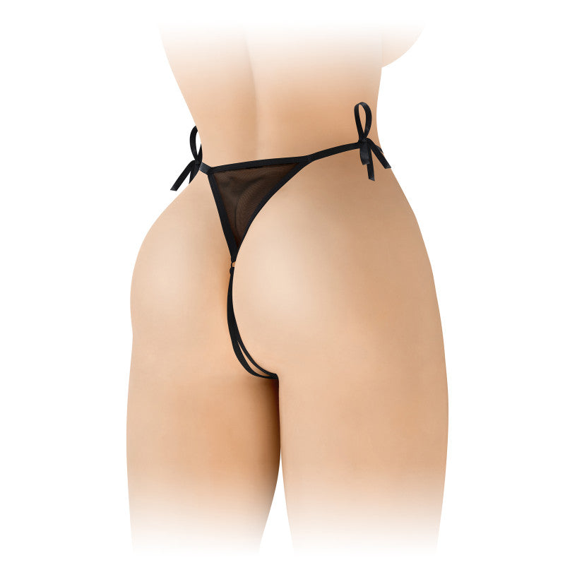Fashion Secret Stella – String ouvert, dentelle florale, rubans satinés – photo 2