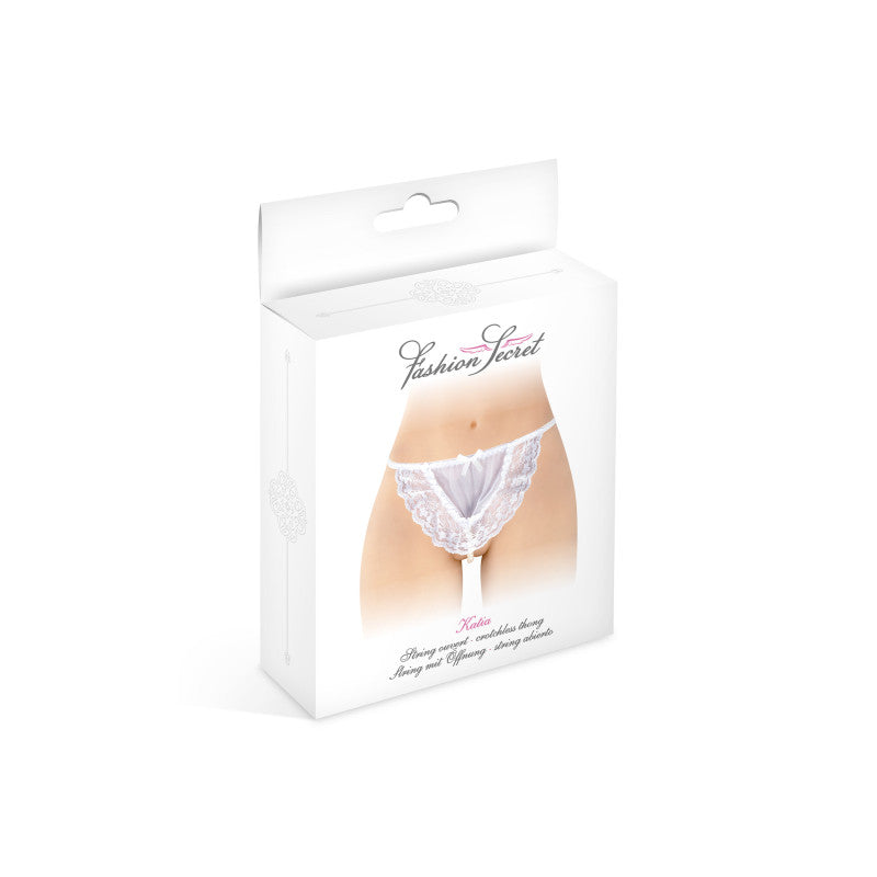 Fashion Secret Katia – String tablier en dentelle, perles nacrées – photo 6