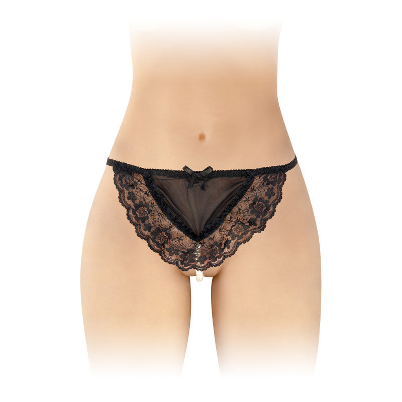 Fashion Secret Katia – String tablier en dentelle, perles nacrées – photo 1