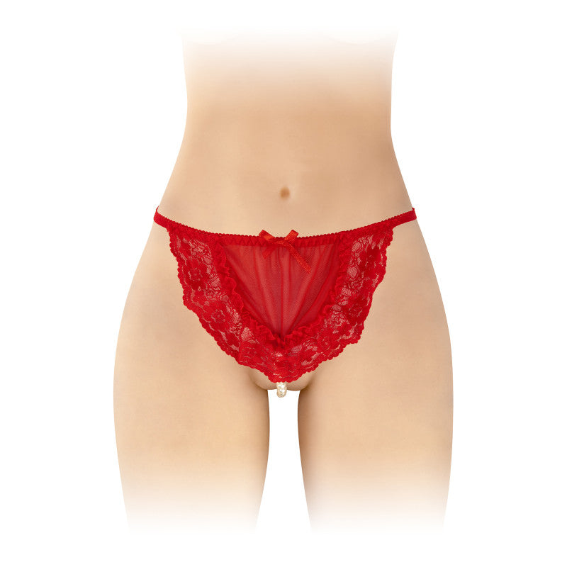 Fashion Secret Katia – String tablier en dentelle, perles nacrées – photo 7