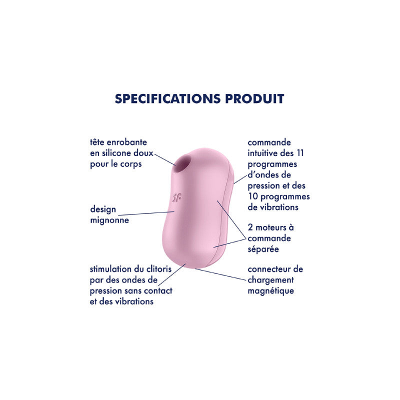 Satisfyer Cotton Candy – Stimulateur clitoridien Air Pulse et vibrations – photo 6