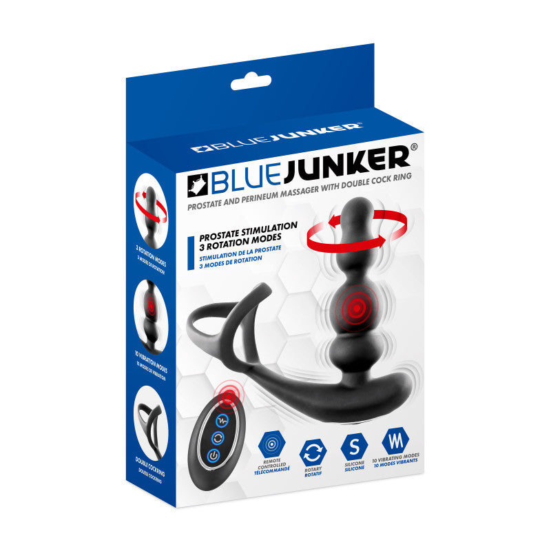 Blue Junker – Stimulateur de prostate à tête rotative et double cockring – photo 2