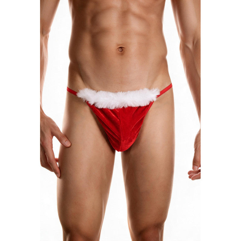Paris Hollywood – String Père Noël homme en velours rouge et fourrure – photo 1