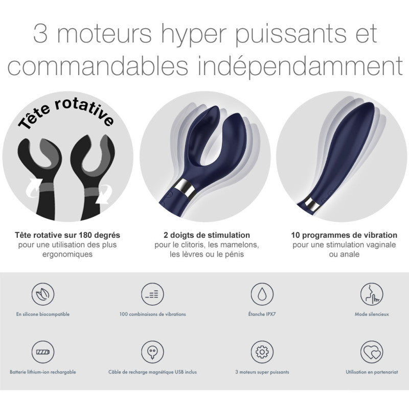 Satisfyer Endless Fun bleu – Vibromasseur multifonction flexible, 100 programmes – photo 8